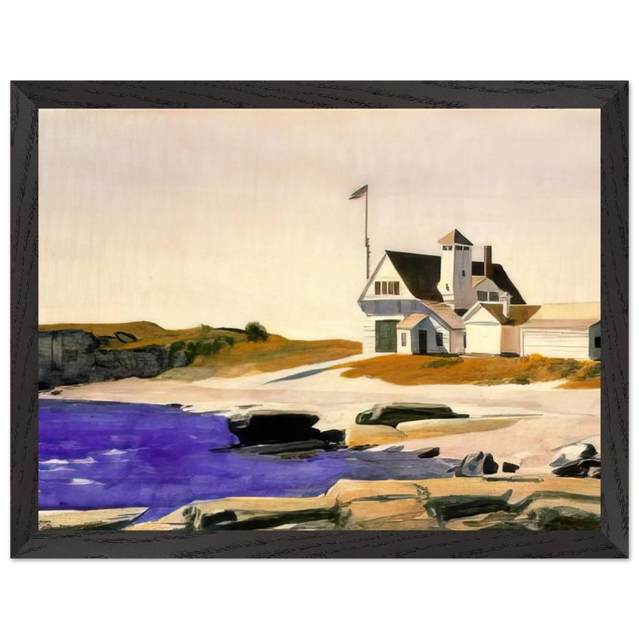 Coast Guard Station, Two Lights, Maine by Edward Hopper — Framed art print at Zephyeer