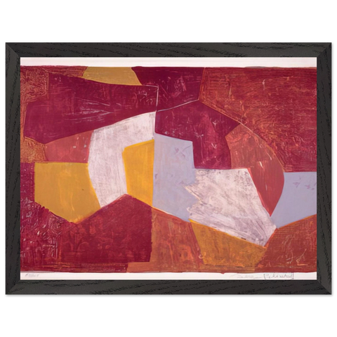 Composition carmin, brune, jaune et grise - 1956 by Serge Poliakoff — Framed art print at Zephyeer