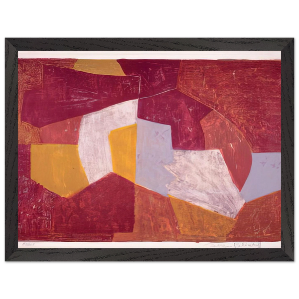 Composition carmin, brune, jaune et grise - 1956 by Serge Poliakoff — Framed art print at Zephyeer