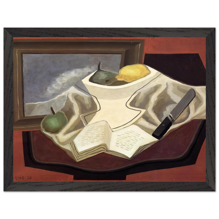 THE TABLE IN FRONT OF THE PICTURE 1926 by Juan Gris — Framed art print at Zephyeer