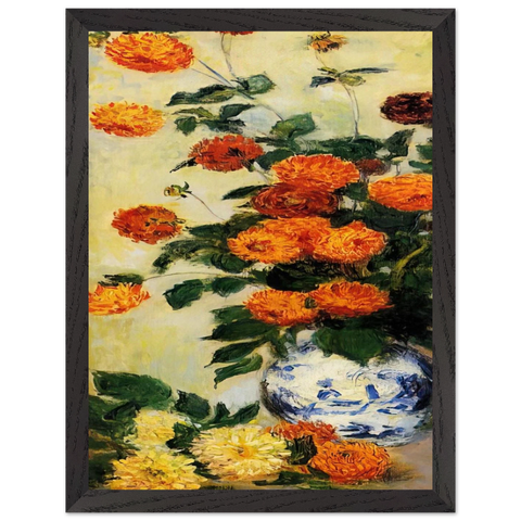 Dahlias by Claude Monet — Framed art print at Zephyeer