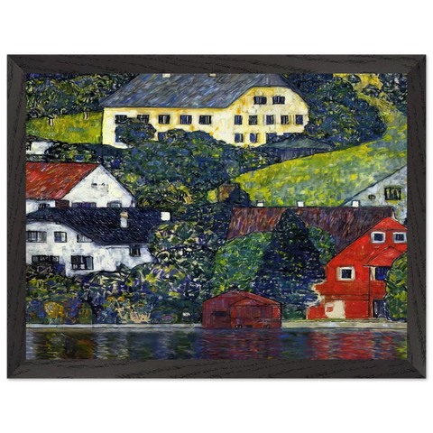 HOUSES AT UNTERACH ON THE ATTERSEE by Gustav Klimt — Framed art print at Zephyeer