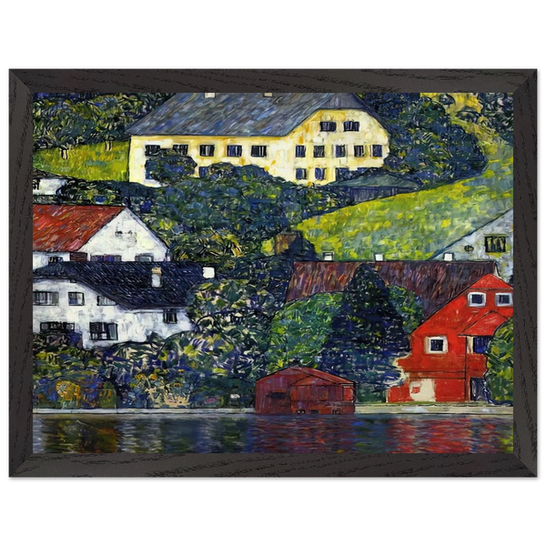 HOUSES AT UNTERACH ON THE ATTERSEE by Gustav Klimt — Framed art print at Zephyeer