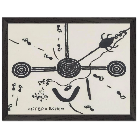NGARLU LOVE STORY - 1994 by Clifford Possum Tjapaltjarri — Framed art print at Zephyeer