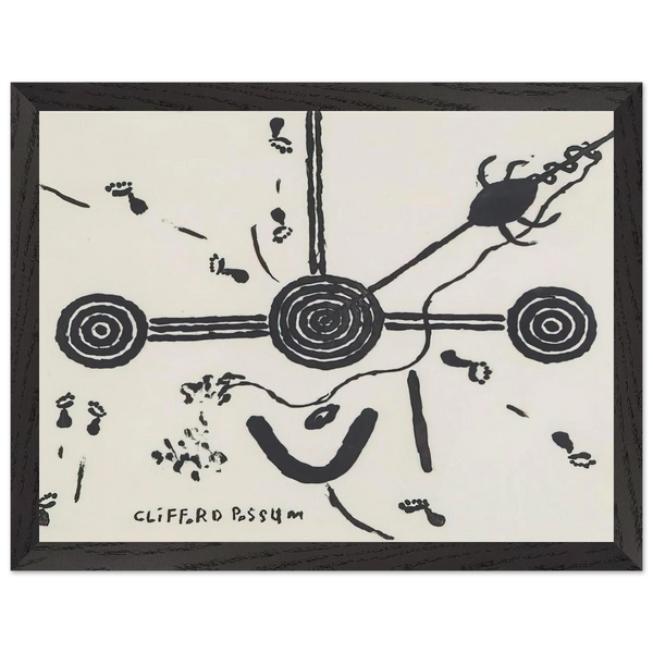 NGARLU LOVE STORY - 1994 by Clifford Possum Tjapaltjarri — Framed art print at Zephyeer