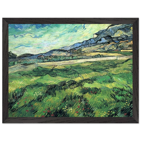 The Green Wheatfield behind the Asylum by Vincent van Gogh — Framed art print at Zephyeer