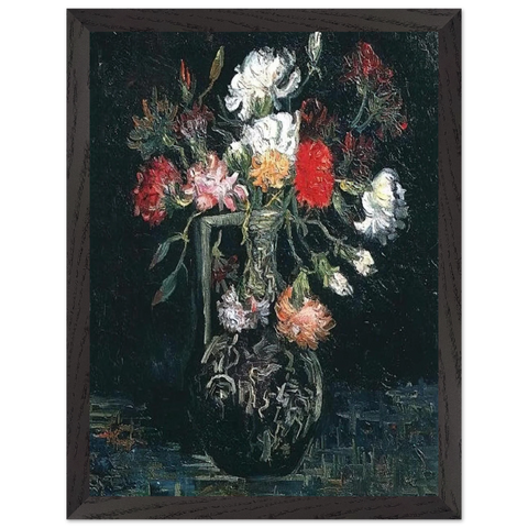Vase with White and Red Carnations by Vincent van Gogh — Framed art print at Zephyeer