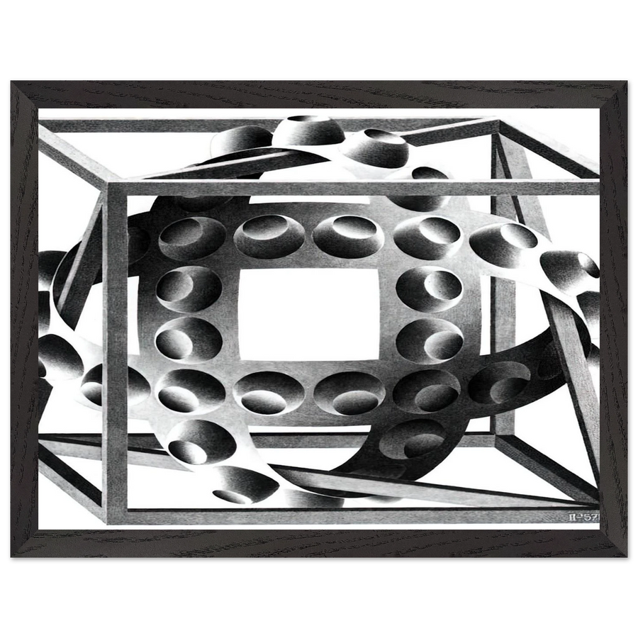 CUBE WITH MAGIC RIBBONS by MC Escher — Framed art print at Zephyeer