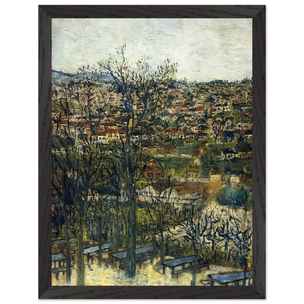 BENCHES AT MONTMAGNY VAL D OISE by Maurice Utrillo — Framed art print at Zephyeer