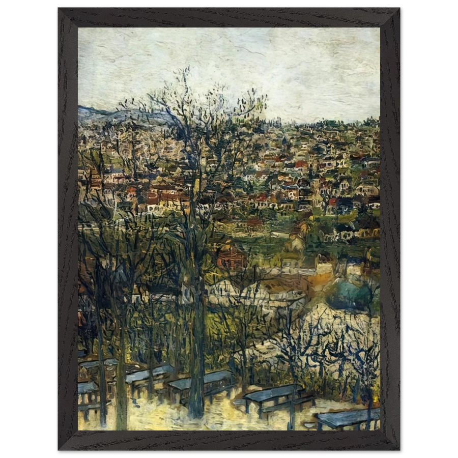 BENCHES AT MONTMAGNY VAL D OISE by Maurice Utrillo — Framed art print at Zephyeer