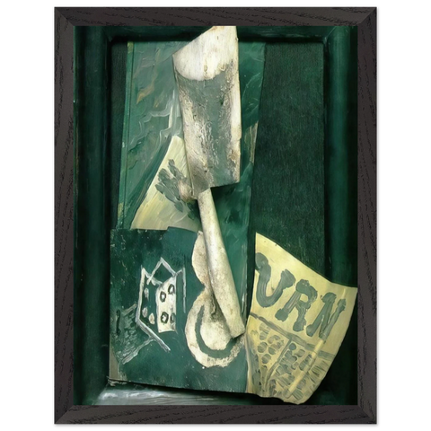 Glass and newspaper by Pablo Picasso — Framed art print at Zephyeer