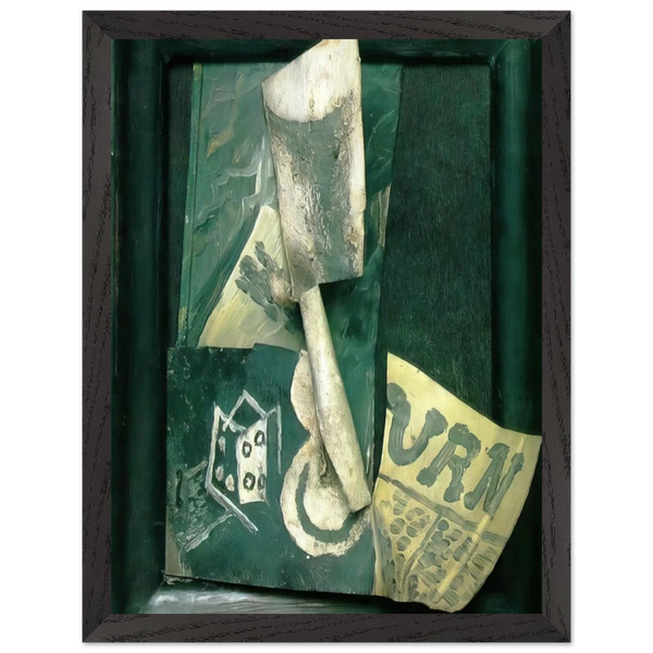 Glass and newspaper by Pablo Picasso — Framed art print at Zephyeer