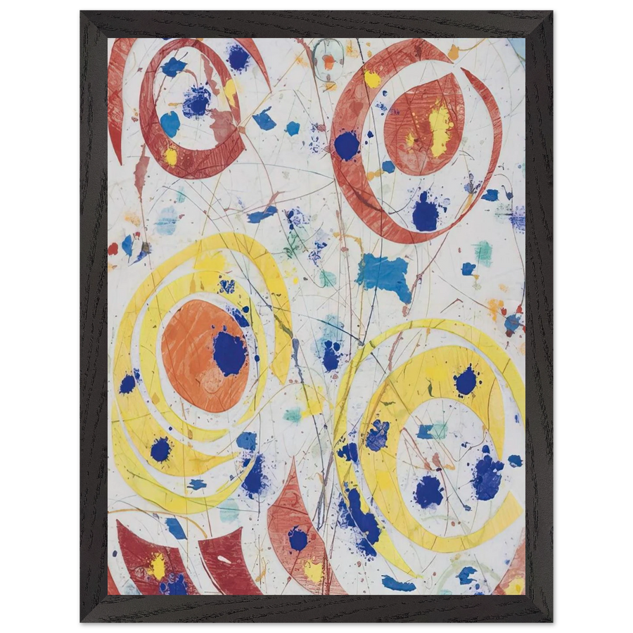 Untitled  monotype with woodcut by Sam Francis — Framed art print at Zephyeer