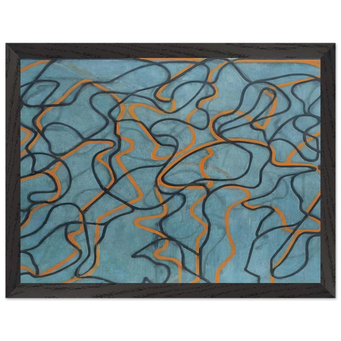 Letter About Rocks #3, Blue Ground - 2010 by Brice Marden — Framed art print at Zephyeer