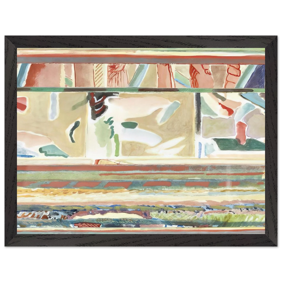 Paisagem II, Portalegre tapestry card - Lyrical Abstraction by Menez — Framed art print at Zephyeer