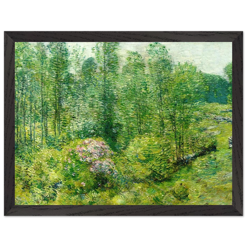 Spring Landscape with a Farmer and White Horse by Childe Hassam — Framed art print at Zephyeer
