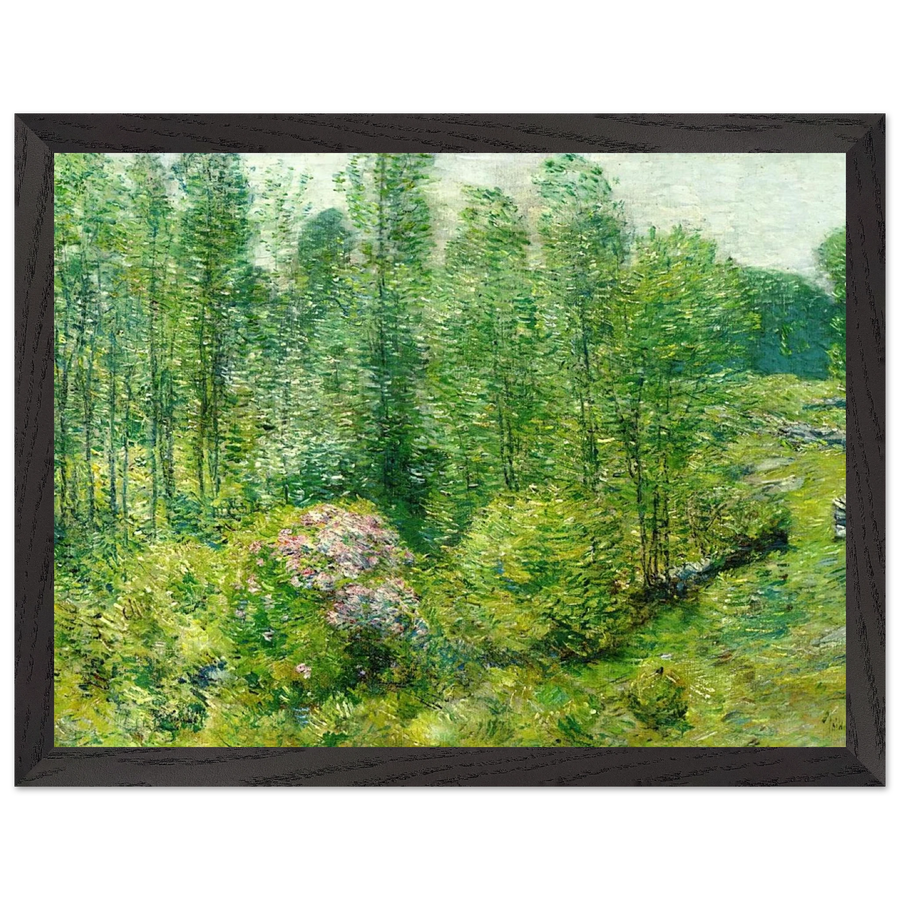Spring Landscape with a Farmer and White Horse by Childe Hassam — Framed art print at Zephyeer