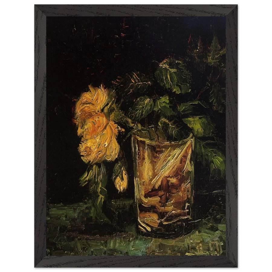 Glass with Roses by Vincent van Gogh — Framed art print at Zephyeer