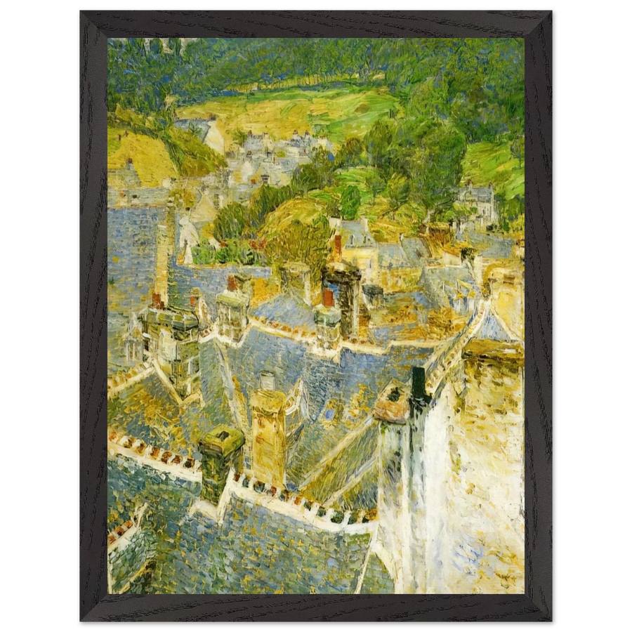 Rooftops, Pont-Aven by Childe Hassam — Framed art print at Zephyeer