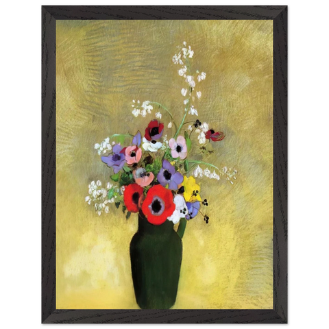 FLOWERS IN A GREEN PITCHER by Odilon Redon — Framed art print at Zephyeer