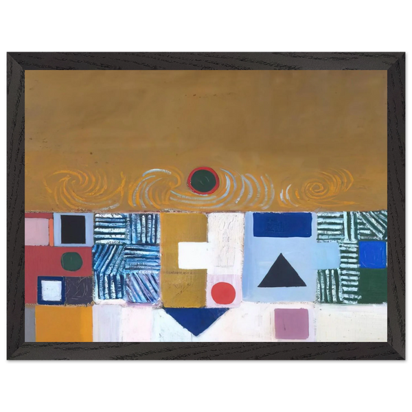 SQUARE MOTIF BLUE AND GOLD THE ECLIPSE 1950 by Victor Pasmore — Framed art print at Zephyeer