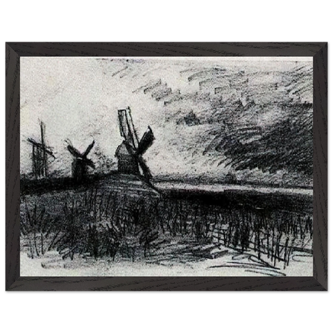 Windmills at Montmartre by Vincent van Gogh — Framed art print at Zephyeer