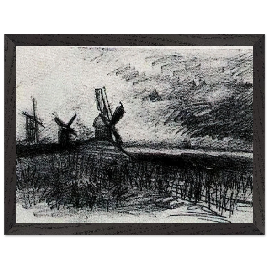 Windmills at Montmartre by Vincent van Gogh — Framed art print at Zephyeer