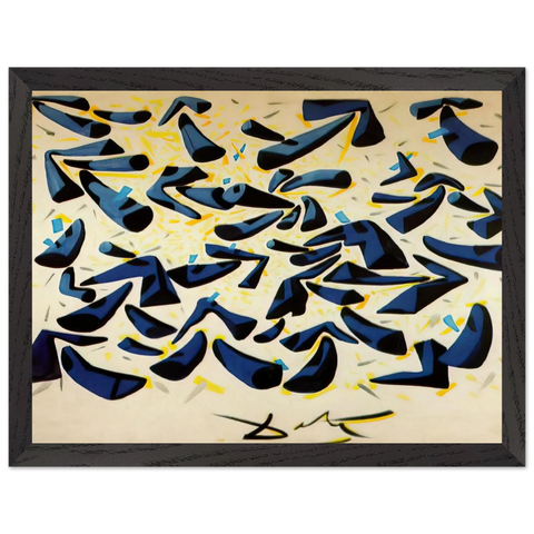BLUE HORNS DESIGN FOR A SCARF by Salvador Dali — Framed art print at Zephyeer