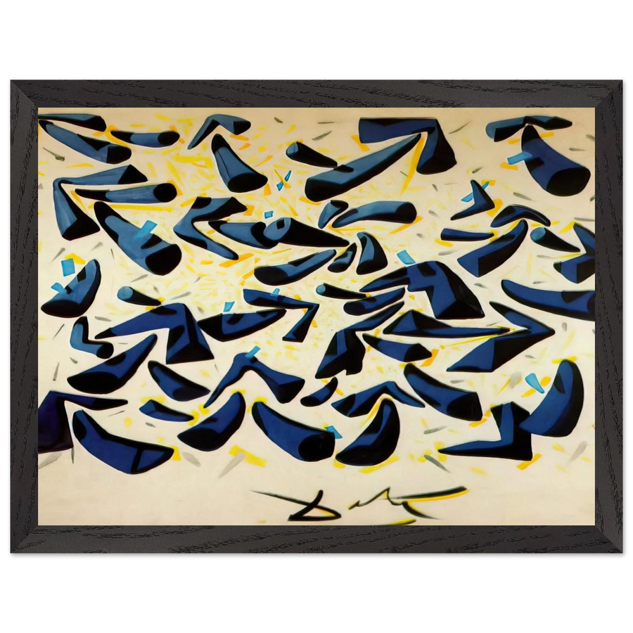 BLUE HORNS DESIGN FOR A SCARF by Salvador Dali — Framed art print at Zephyeer