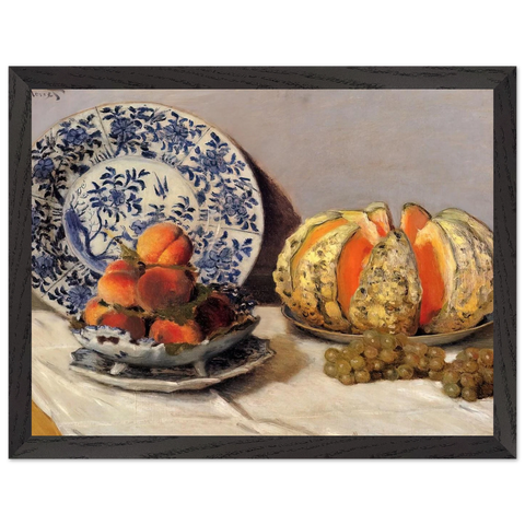 Still Life with Melon by Claude Monet — Framed art print at Zephyeer