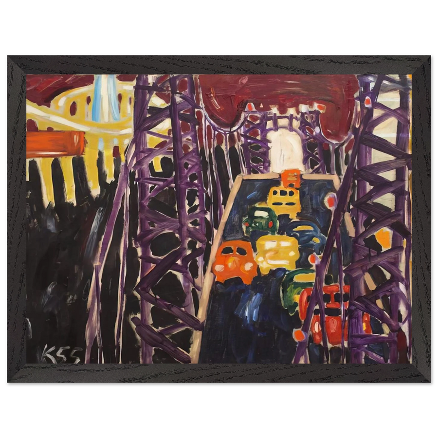 George Washington Bridge, with Cars by Allan Kaprow — Framed art print at Zephyeer