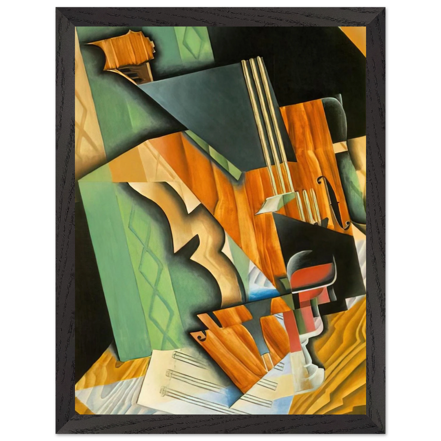 VIOLIN AND GLASS 1915 by Juan Gris — Framed art print at Zephyeer