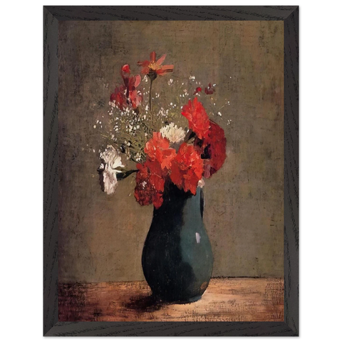 CARNATIONS AND BABY S BREATH IN A GREEN PITCHER by Odilon Redon — Framed art print at Zephyeer