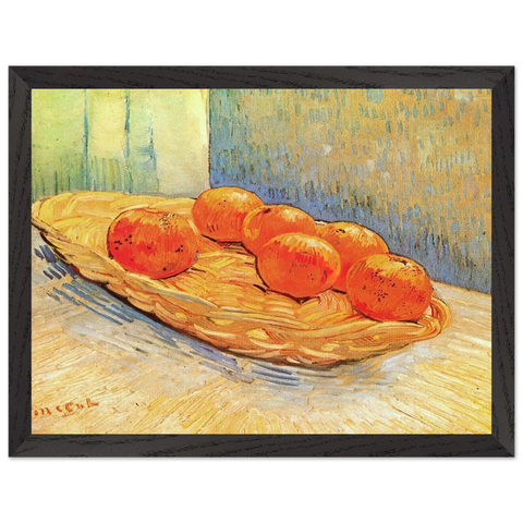 Still Life with Basket and Six Oranges by Vincent van Gogh — Framed art print at Zephyeer