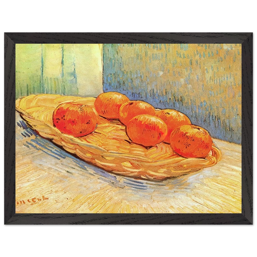 Still Life with Basket and Six Oranges by Vincent van Gogh — Framed art print at Zephyeer