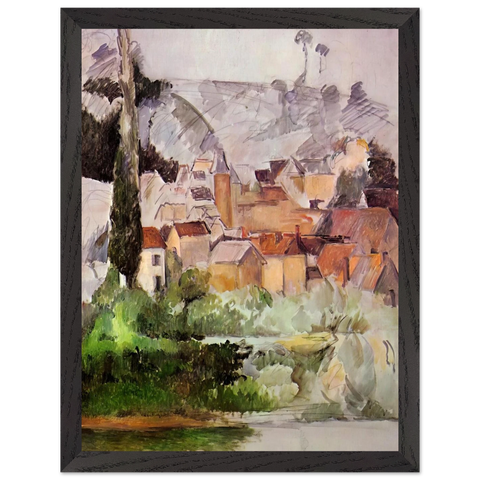 Medan Chateau and Village by Paul Cézanne — Framed art print at Zephyeer