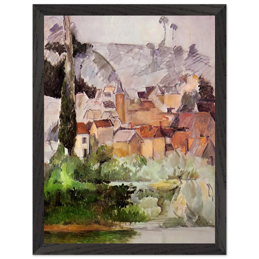 Medan Chateau and Village by Paul Cézanne — Framed art print at Zephyeer