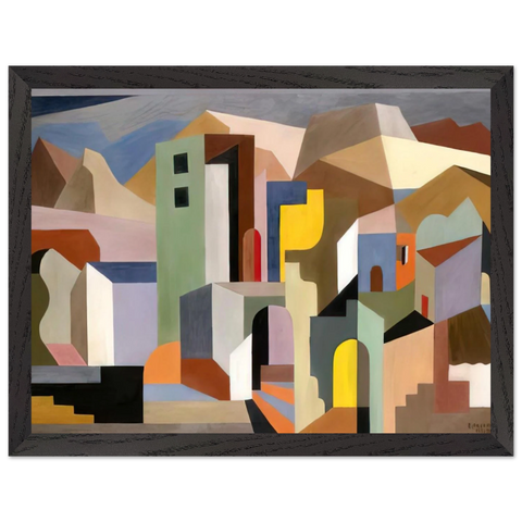 ARCHITECTURAL FORM OF FUTURE IDEAL LANDSCAPE 1921 by Enrico Prampolini — Framed art print at Zephyeer