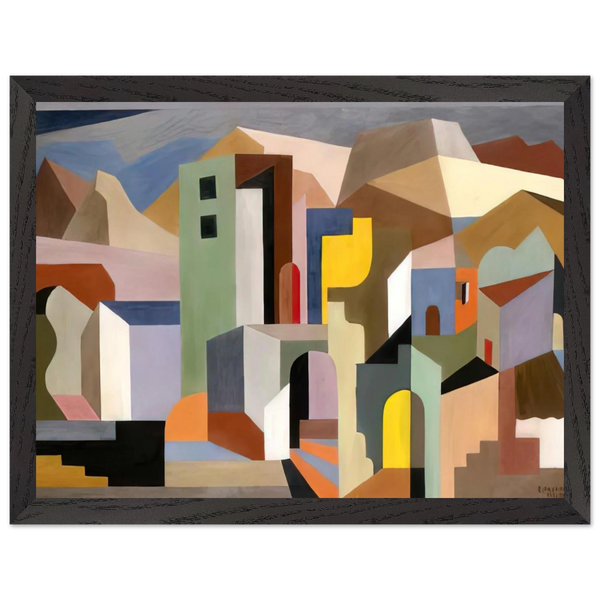 ARCHITECTURAL FORM OF FUTURE IDEAL LANDSCAPE 1921 by Enrico Prampolini — Framed art print at Zephyeer