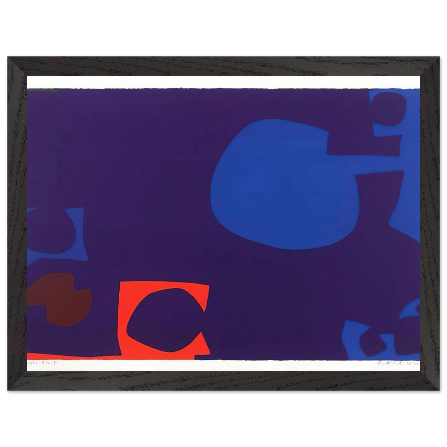 Blue and Deep Violet with Orange, Brown and Green - 1970 by Patrick Heron — Framed art print at Zephyeer