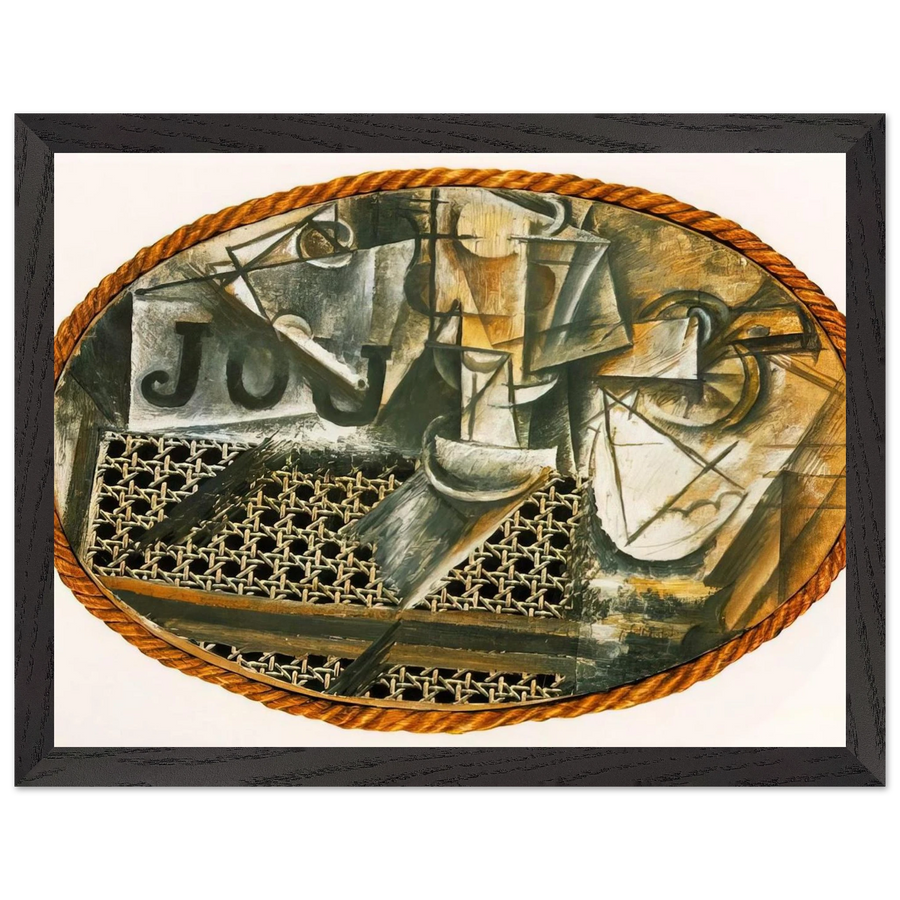Still Life with Caned Chair by Pablo Picasso — Framed art print at Zephyeer