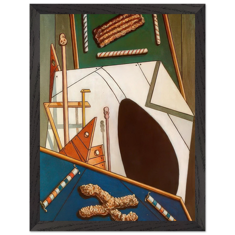 METAPHYSICAL INTERIOR WITH BISCUITS by Giorgio de Chirico — Framed art print at Zephyeer