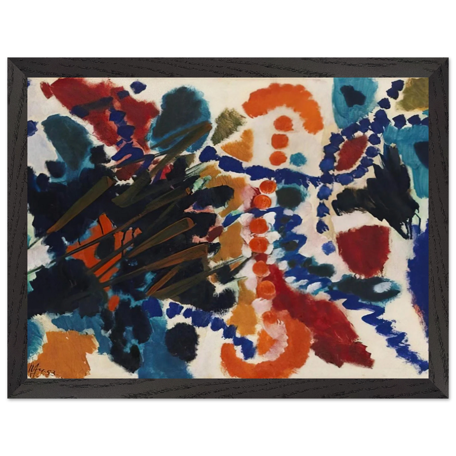 Von Goldfarben und Blau - 1953 by Ernst Wilhelm Nay — Framed art print at Zephyeer