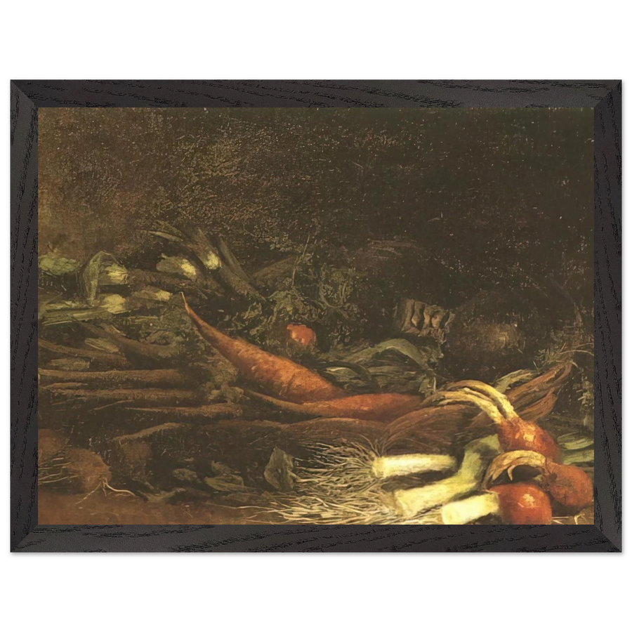 Still life with a basket of vegetables by Vincent van Gogh — Framed art print at Zephyeer