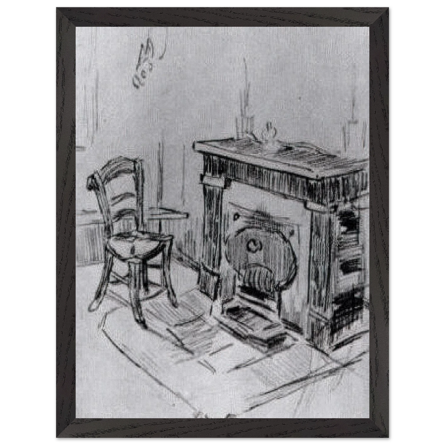 Mantelpiece with Chair by Vincent van Gogh — Framed art print at Zephyeer