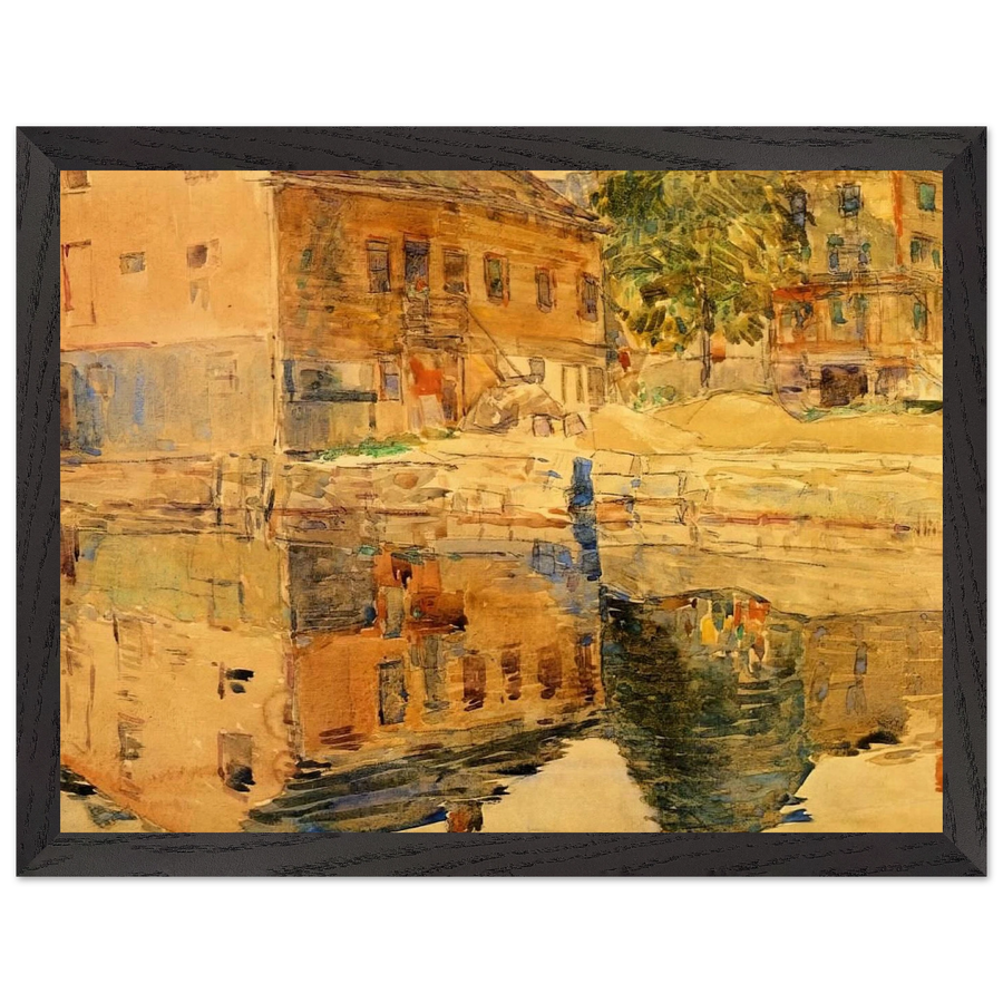 The Mirror, Cos Cob, Connecticut by Childe Hassam — Framed art print at Zephyeer