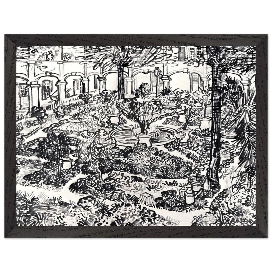 The Courtyard of the Hospital at Arles by Vincent van Gogh — Framed art print at Zephyeer