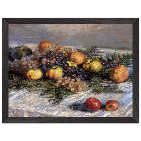 Still Life with Pears and Grapes by Claude Monet — Framed art print at Zephyeer