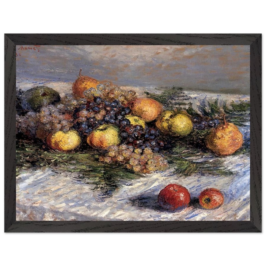 Still Life with Pears and Grapes by Claude Monet — Framed art print at Zephyeer
