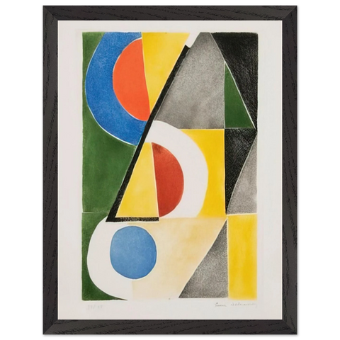 ABSTRACT COMPOSITION WITH TRIANGLES AND SEMICIRCLES by Sonia Delaunay — Framed art print at Zephyeer